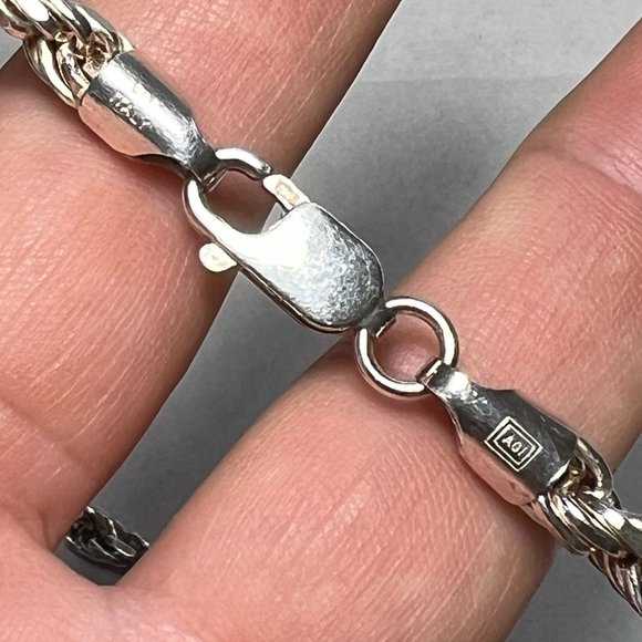 AGI ITALY Men's Rope Chain Real Solid 925 Sterling Silver Necklace 6mm 30" ITALY - Picture 10 of 15